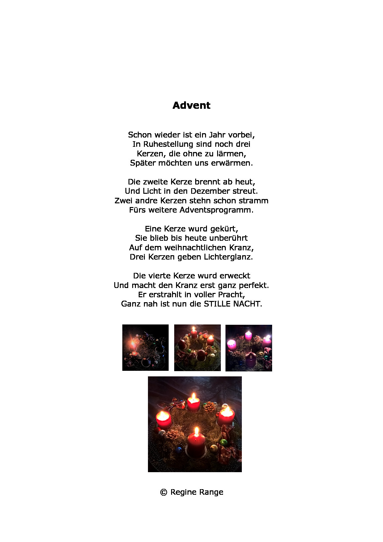 Weihnachtsgedicht Advent aus dem Jahr 0.