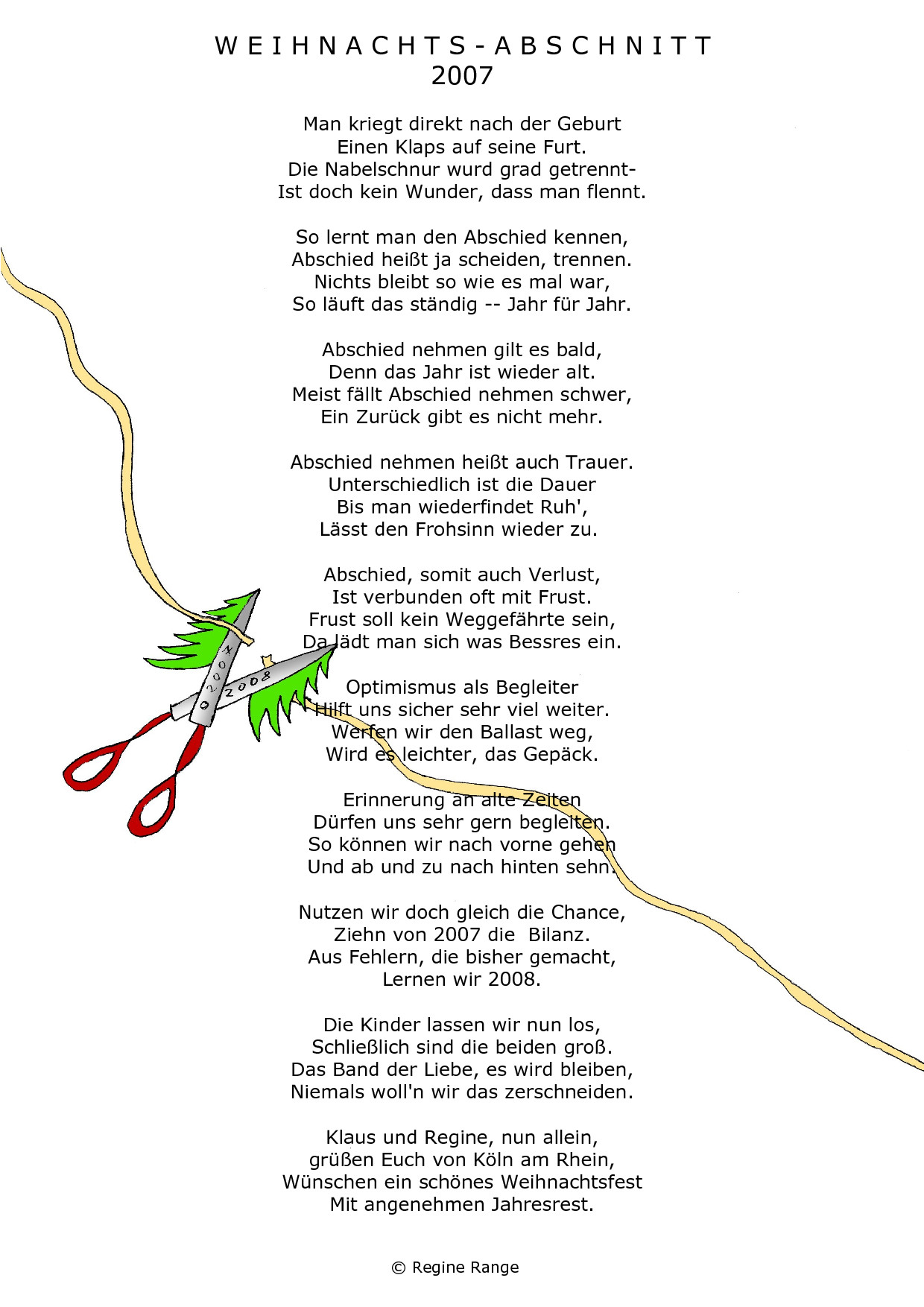 Weihnachtsgedicht Weihnachtsabschnitt aus dem Jahr 2007.